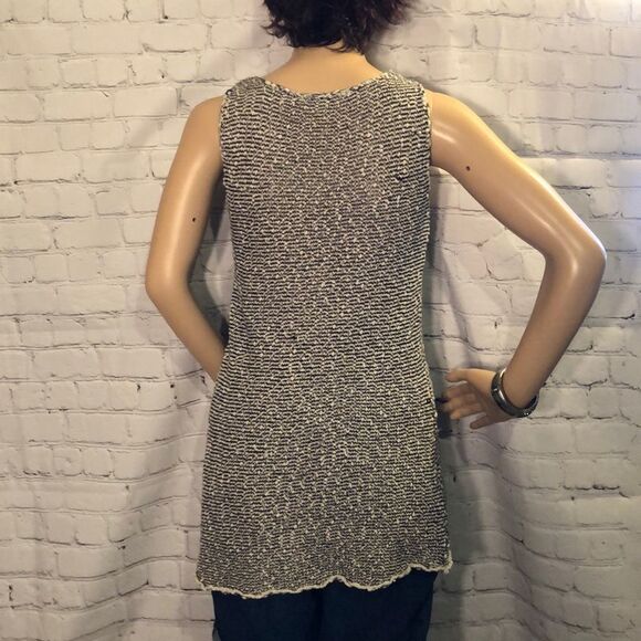CAbi Black White Tape Yarn Tank Top Tunic Loose Fit Oversized XS - Picture 6 of 8